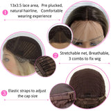 Yeknu  Blonde Synthetic Lace Front Wig for Women Long Wavy Black to Light Brown Body Wave Wigs Pre Plucked Heat Resistant