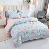 Yeknu  Single duvet cover Printed red quilt cover Thickened plant-cashmere cartoon multicolored bed cover 220x240 double bedding