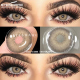 Yeknu  2pcs Colored Contacts Lenses for Eyes Fashion Blue Contact Lens Brown Lenses Gray Pupils Yearly Cosmetic Green Contacts