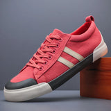 Yeknu  Men's Canvas Shoes  Spring New Fashion Summer Breathable Versatile Lace Up Skateboarding Shoes Men Foot Flat Shoes