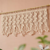 Yeknu 110cm Handwoven Macrame Tapestry Curtain Windown Haing Curtain Tapestry Boho Style Room Decoration Home Background