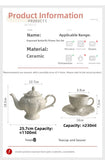 Yeknu  European Style Ceramic Tea Set with Relief  Flower Court Theme Red Tea Cup And Coffee Cup Plate for Afternoon Tea