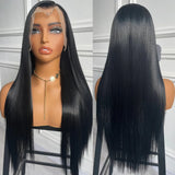 Yeknu  13X4 Brown Wig Long Straight Synthetic Hair Lace Front Wig Natural Light Brown Brunette Colored Lace Frontal Wigs for Women