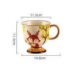 Yeknu  Ceramic Gift Cute Mug, Home Personal Office Creative Blueberry Pomegranate Retro Milk Water Coffee Cup, 500ml, 1Pc