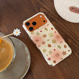 Yeknu  Dizzying Ginkgo Maple Leaf Nut Flower Soft Protective Phone Back Cover Case for iPhone 13 14 15 16 17 Pro Max 17Air Glossy Case