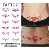 Yeknu  12Pcs Glow in Dark Succubus Temporary Tattoo Sticker, Long-lasting and Waterproof, Fake Tattoos for Women, For Chest, Belly.