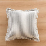 Yeknu  1Pcs Striped Throw Pillow Cover Decorative Square Cushion Case for Sofa Home 45x45/50x50/30x50cm Hemp Pillowcase With Tassels