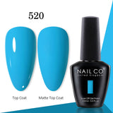 Yeknu  15ml Gel Nail Polish LED Semi-permanent Summer Varnish UV Vernis Blue Color Enamels For Nails Gellak Top Coat Base Polish