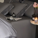 Yeknu 4Pcs Natural Lyocell Eucalyptus Fiber Soft Silky Bedding Set Luxury Embroidery Duvet Cover Bed Sheet/Fitted Sheet Pillowcases