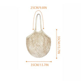 Yeknu  Handheld foldable shopping Cotton mesh bag , reusable fruit mesh bag, Woven mesh pocket hollowed out kitchen storage