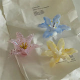Yeknu  Handmade 3D Glass Ceramic Lily Incense Holder Ornament Glass Fragrance Ornament