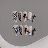 Yeknu  10pcs Handmade Press on Nails Sweet Cool y2k Short Cute Fake Nail Tips Wearable Reusable Ins Simple Korean Style False Nails