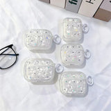Yeknu  Cute Star Earphone Case Protective Cover with Keychain Ring, Transparent, Soft, Fashionable and Anti Drop