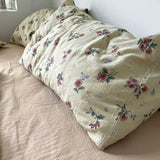 Yeknu Korean Retro Floral King Size Bedding Set 100% Cotton Home Textile Bedding Sets Soft Single Double Duvet Cover Set with Sheets