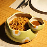 Yeknu  Creative Ceramic Egg Flower Shaped with Sauce Bowl Household Dim Sum Snack Fruit Salad Bowl Soup Noodles Breakfast Tableware