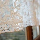 Yeknu  Retro Embroidered Lace Curtain Tie Pole Curtain Coffee Filter Light Semi-Shade Princesse Half Curtain for Bedroom And Living ...