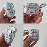 Yeknu  Lns Niche Splicing Blue Oil Splatter Suitable For AirPods Pro Apple Headphone Case Protective Cover 1st Generation, 2nd Generati