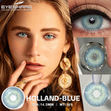 Yeknu  2pcs Colored Contacts Lenses for Eyes Fashion Blue Contact Lens Brown Lenses Gray Pupils Yearly Cosmetic Green Contacts