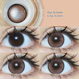 Yeknu  2pcs Gradient Green Contact Lenses Natural Color Pupils Coffee Pearl Lenses Makeup Color Eye Lenses Brown Lens Gray Lens