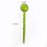 Yeknu  Cute Spiral Handle Glass Spoon Borosilicate Heat-resistant Coffee Mixing Spoon DessertI Ice Cream Spoon Largesoup Spoon