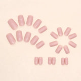 Yeknu  24 PCs Short French Solid Minimalist Nails with 1 Jelly Gel and 1 Nail File