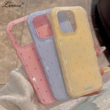 Yeknu Luxury Ins Candy Color Polka Dot Phone Case for iPhone 12 13 14 15 16 Pro Max 16Pro Wave Point Soft Silicone Ultra Slim Cover
