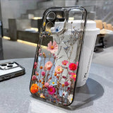 Yeknu  Flower Phone Case For iPhone 16 13 15 11 12 14 17 Pro Max Air 16E XS XR 7 8 SE Shockproof Transparent Cover Silicone Soft Fundas