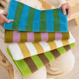 Yeknu  Retro Striped Pure Towels Soft Kindly-Skin Face Towel Bathroom Absorbent Face Adult Household Towels