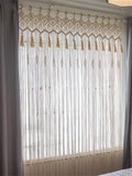 Yeknu  Hand-woven Macrame Cotton Door Curtain Tapestry Wall Hanging Art Tapestry Boho Decoration Bohemia Wedding Backdrop Tapestry
