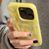 Yeknu  Ins Polka Dot Soft Ultra Slim Case for iPhone 15 16 17 Pro Max 14 Plus Wave Point Pattern Shockproof TPU Cover for iPhone 17Pro