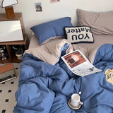Yeknu  New Washed Cotton Single Quilt Cover Solid Color Double Duvet Cover Skin Friendly and Comfortable Bedding 150x200 180x220