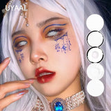 Yeknu  2Pcs/1Pair White Contact Lenses For Pupils Eyes Halloween Anime Cosplay Lenses Eye Contacts Makeup White Lens Cosplay Lens