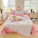 Yeknu 2025 new skin-friendly washed cotton summer quilt printing air conditioner quilt summer cool quilt machine wash single double