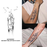 Yeknu  Temporary tattoo stickers waterproof Zen meditation elements men's fake tattoo arm stickers simulated tattoo color