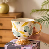 Yeknu  Ceramic Gift Cute Mug, Home Personal Office Creative Blueberry Pomegranate Retro Milk Water Coffee Cup, 500ml, 1Pc