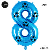 Yeknu  Soccer Birthday Party Decoration Multi Color Number 7 Balloon 32Inch 1 2 3 4 5 6 7 8 9 Digit Football Balloon Large Figure Golob