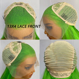 Yeknu   New Green Short Body Wave Wig Bob Synthetic Lace Front Wigs for Women Free Part Pre Plucked Natural Hairline Cosplay Wigs