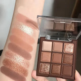 Yeknu  Mocha Chocolate 9-color eyeshadow palette, natural brown and gold tones, matte pearlescent, Valentine's Day & Mother's Day gift