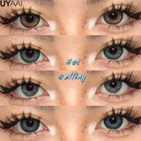 Yeknu   Hot Sales Colored Pupils for Eyes Gray Natural Look Eye Contacts 1 Pair Brown Fashion Lenses Beauty Green Eye Color Lens