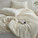 Yeknu High-quality Seersucker 100% Cotton Bedding Set Soft Skin-friendly Washed Duvet Cover Set with Sheets Comfortable Quilt Covers