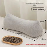 Yeknu 2025 new pure cotton three-dimensional triangular striped buckwheat pillow full buckwheat hull filling to protect cervical spine
