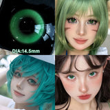 Yeknu   Pair Halloween Contact Lenses Beauty Eye Color Lenses Cosplay Pupils Myopia Lens with Prescription Natural Blue Lens