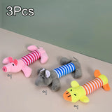 Yeknu  Long Strip Shaped Pet Plush Toy.Pig/duck/elephant Cartoon Sound Toys,Dog Bites, Relieves Boredom, Interactive Companion Toy
