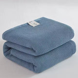 Yeknu  Cotton Honeycomb Towel Blanket 100 Cotton Lightweight Multi Purpose Single Double Bed Summer Comforter Nap Gift Use
