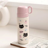 Yeknu  500ml Fashion Cartoon Stainless Steel 316 Vacuum Flask With Straw Portable Girl Student Thermos Mug Travel Tumbler