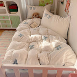 2025 New Class A Cartoon Pure Cotton Four-Piece Set Student Small Fresh Dormitory Quilt Cover Bed Sheet Three-Piece Set