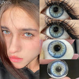 Yeknu  1 Pair Blue Eye Color Lens y2k Korean Fashion Colorcon Brown Natural Color Eye Contacts Black Lenses Green Pupils Gray Len