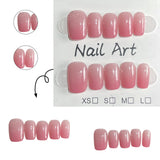 Yeknu  10pcs Handmde Pink Cat Eyes Fake Nails INS Simple Short Coffin/Almond False Nails for Women Wearable Detachable Press on Nails