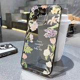 Yeknu  Flower Phone Case For iPhone 16 13 15 11 12 14 17 Pro Max Air 16E XS XR 7 8 SE Shockproof Transparent Cover Silicone Soft Fundas