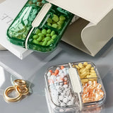 Yeknu  4/6 compartment sealed medicine box, plastic moisture-proof medicine box, split portable travel medicine storage box